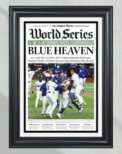 2020 L.A. Dodgers World Series Champions Framed Newspaper Cover Print