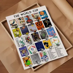 World Cup History Poster, Soccer Football World Cup Posters Print (Updated for 2026) Room Art Unframed Poster