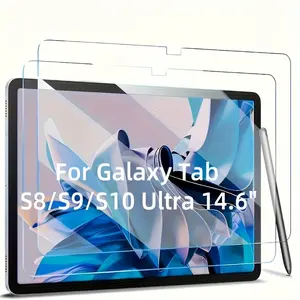 2-piece set of tempered glass screen protectors suitable for S8 Ultra S9 Ultra S10 Ultra 14.6-inch models - scratch resistant, high-definition transparent, shockproof, anti fingerprint, easy to install