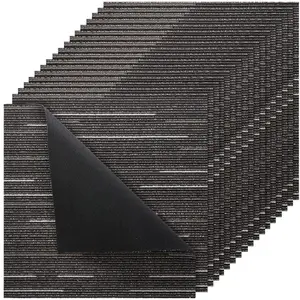 VEVOR Carpet Tiles Reusable, 20x 20 Carpet Squares With Padding Attached, Soft Padded Carpet Tiles, Easy Install DIY for Bedroom Living Room Indoor Outdoor (16 Tiles, Dark Brown)VEVOR Super Brand Day