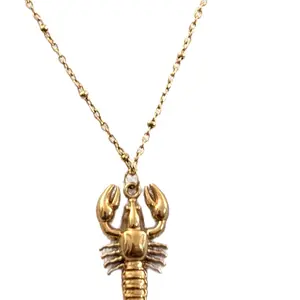 Lobster Pendant Necklace | Coastal Aesthetic Jewelry | Cancer Zodiac Necklace | Layered Gold Chain