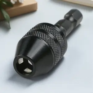 High Precision Keyless Drill Chuck Adapter 0.3-3.4mm Universal Hex Shank Tool Accessory Industrial Anti-Slip Corrosion Resistant Electric Screwdriver Extension Kit Metal Drill Bit Attachment for Power Tools