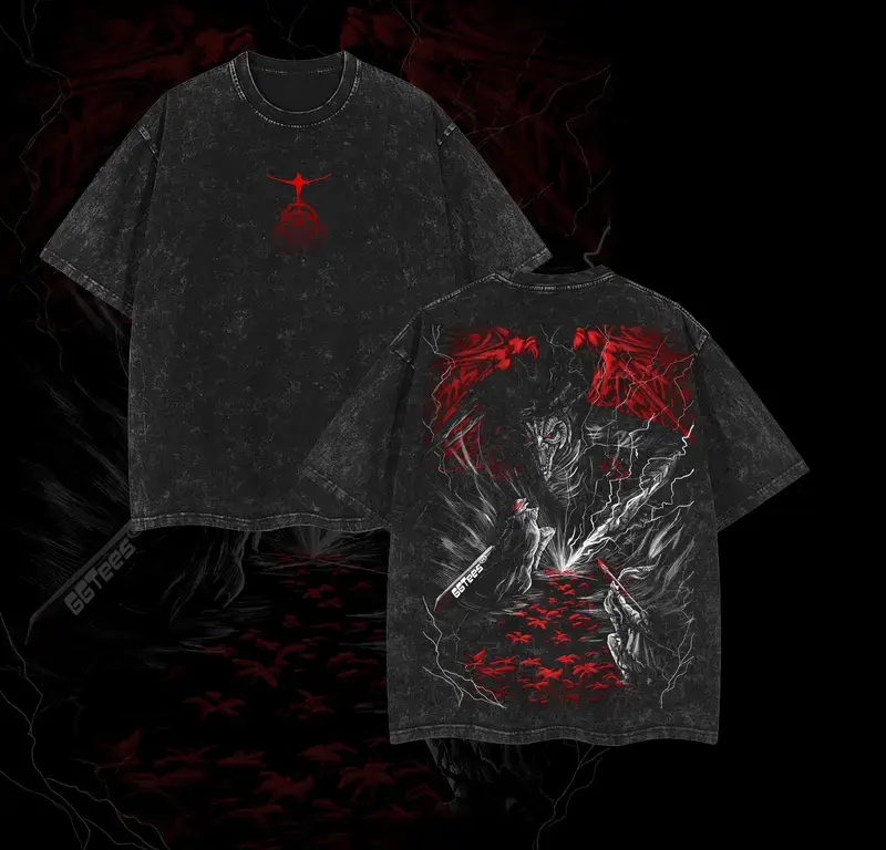Retro Limited Vintage Bayle The Dread Elden Ring From Software Collection Game Oversized Washed Tee Acid Washed Lightweight TSHIRT, Gift Fans