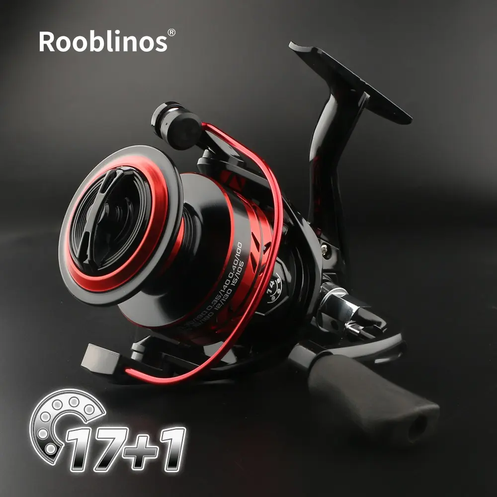 Rooblinos META Spinning Reel,5+1 Stainless Steel Bearings,24kg 53lbs Max Drag,Foldable Rocker Arm,Lightweight High-Strength Body,Hollow-Carved Aluminum Spool,Precision Gears,Large Capacity,Long Cast,Freshwater Saltwater,Big Game Fishing,Durable Smooth
