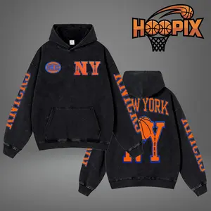 HOOPIX - The Broadway Ballers V2 Premium Acid Washed Cotton Hoodie (Made In USA), NY Hoops Fans Shirt, Game Day Outfits, Gift For Golden State Basketball Fans, Basketball Graphic Tee Hoodie