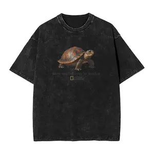 "Slow Motion Over No Motion" Turtle T-Shirt, Graphic Tee, Animal Tee, Vintage Cotton Shortsleeve Basic Top,, for Men's and Graphic Tee, Gifts for Animal Lovers, Casual Streetwear Unisex Top