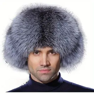 Ushanka hat, Men's bomber cap, fur hat, Russian hat, faux fur beanie, warm and thickened