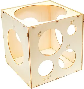 Perfect Your Balloon Arrangements with our Assemblable Wood Balloon Sizer Box Cube - The Ideal DIY Balloon Measurement Tool for Party, Birthday, and Wedding Decorations!