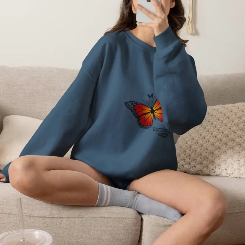 Butterfly Warm Crewneck Sweatshirt Unisex