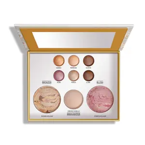 CHANCCI 9-color eye shadow Full Face Makeup Palette plate for facial repair, eye shadow, powder blusher one plate for versatile beginners,Travel Ready Multi-Use Makeup Palette, easy to be smudged and keep makeup