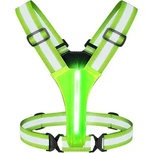 Rechargeable LED Reflective Vest for Running, Cycling, Walking – High Visibility Safety Gear with 3 Flash Modes, Adjustable Night Running Vest for Men, Women & Kids, Rainproof Light Up Running Gear