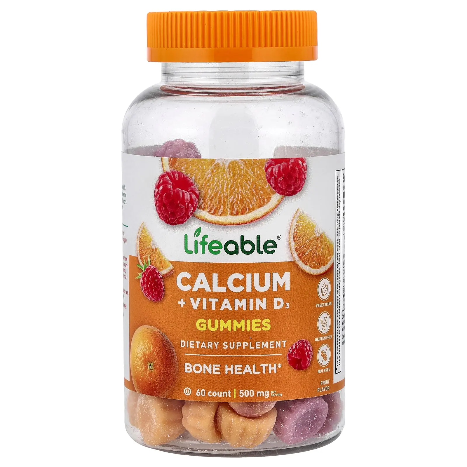Lifeable Calcium + Vitamin D3 Gummies, Fruit, 60 Gummies Lifeable Calcium + Vitamin D3 Gummies, Fruit, 60 Gummies