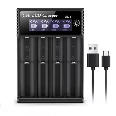 USB LCD Screen Battery Smart Charger for 18650 3.7v Rechargeable Lithium Batteries & 1.2v Nimh Aa Aaa Batteries, Intelligent Charging Solution, Battery Chargers