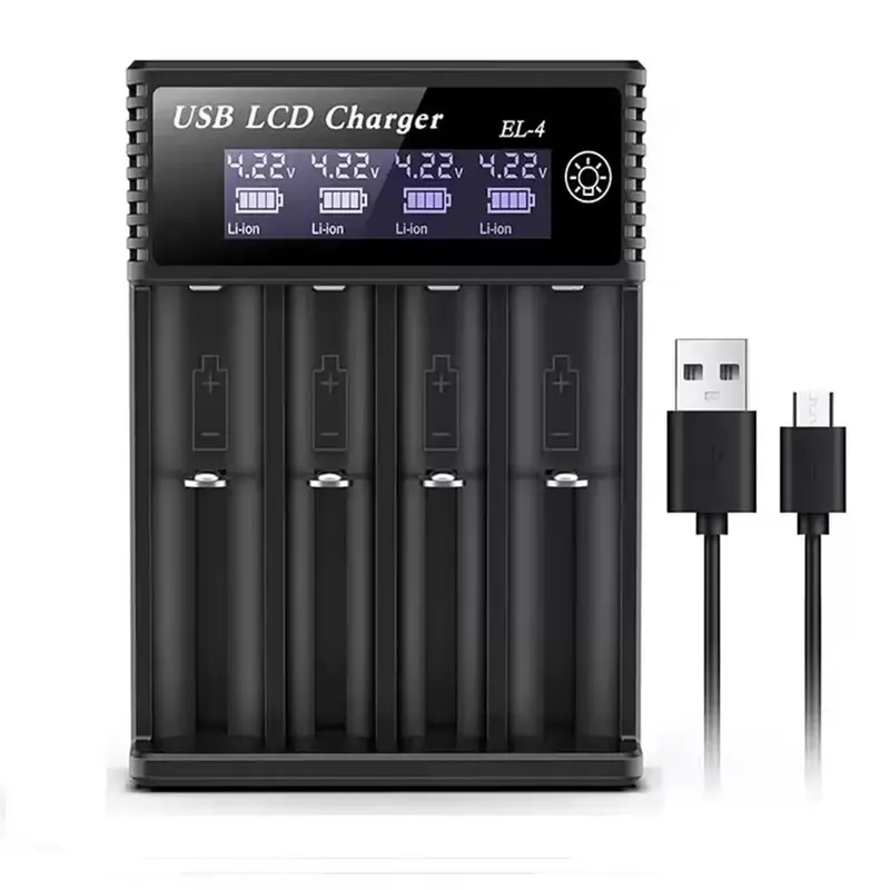 USB LCD Screen Battery Smart Charger for 18650 3.7v Rechargeable Lithium Batteries & 1.2v Nimh Aa Aaa Batteries, Intelligent Charging Solution, Battery Chargers