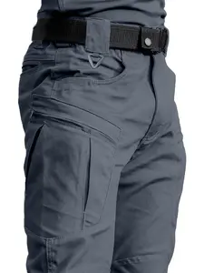 Men's Multi-Functional Tactical Work Pants, Casual Fitted Trousers, Durable Non-Stretch Fabric, Hiking & Outdoor Wear, Zipper Pocket Design, Casual Style
