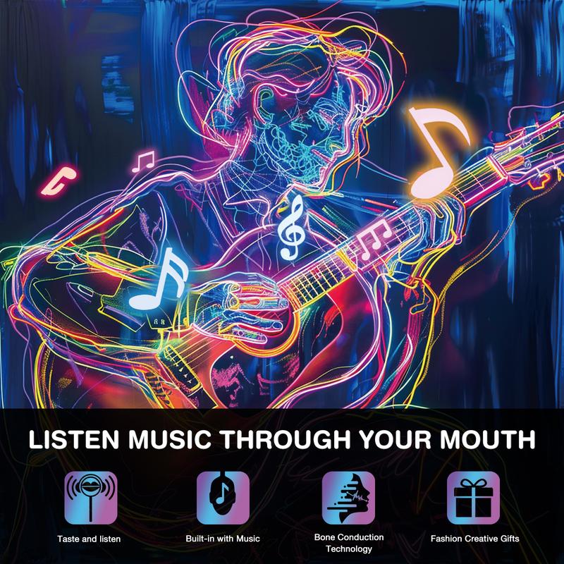 Amos TastySounds Music Lollipops Sugar-Free Audio Candies with Bone Conduction Tech Strawberry Blueberry Watermelon Snack Perfect Party Favor