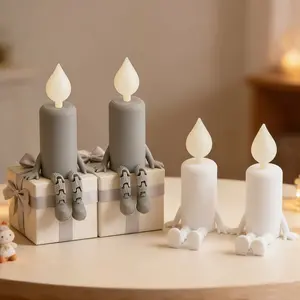 2-Pack Glow-In-The-Dark Candle Shape Decorations, 3D Printed Mini Desktop Ornaments, Perfect for Bedroom, Desk, Entryway, Father's Day Gift