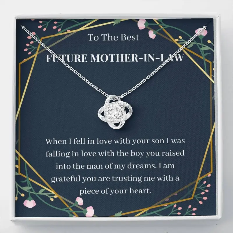 Love Knot Pendant Necklace, To My Future Mother-In-Law, The Boy You Raised, Bonus Mom Gift, Future Mother-In-Law Necklace, Future Stepmom