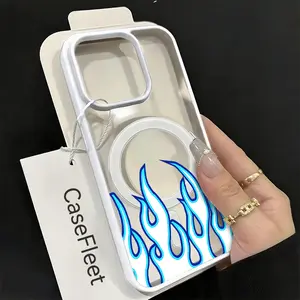 Flames Phone Case， Bold Fire Style for iPhone 17 16 15 14 13 12 11 Plus Pro Max.
