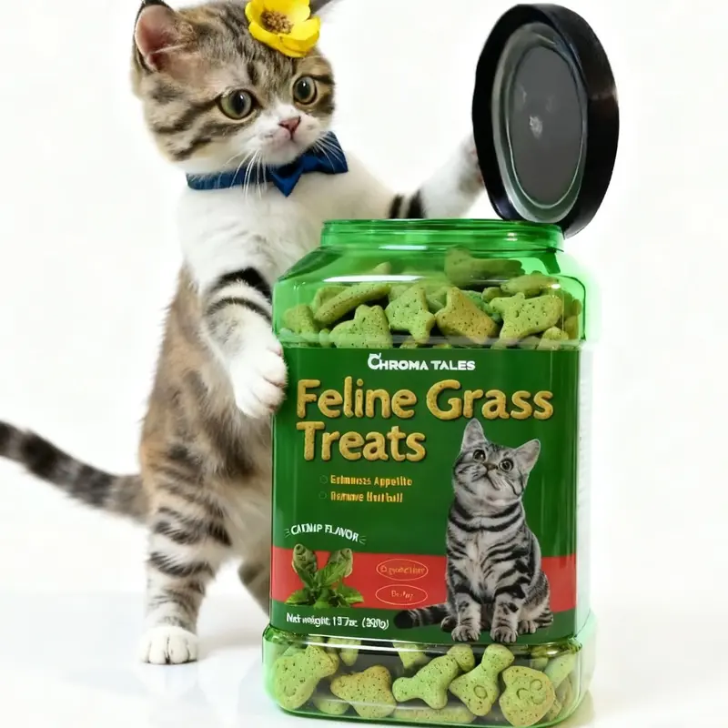 Cat Grass Treats Natural Salmon Flavor Healthy Cat Snacks Training Biscuits Catnip for Cats Dental and Hairball Control Treats Remedy ChewsCat Grass Hairball Removal Product Gentle Hairball Removal Ready-to-Eat Cat Grass Stick Biscuit Hairball Tablets