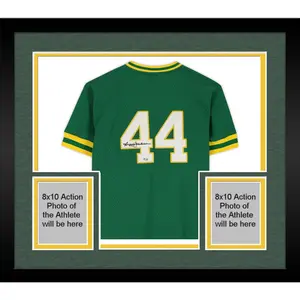 Framed Reggie Jackson Oakland Athletics Autographed Green Mitchell & Ness Replica Batting Practice Jersey - Fanatics Authentic Certified - MLB Memorabilia