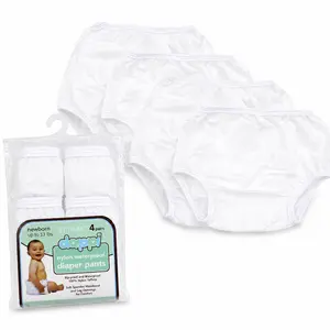 Dappi Reusable Waterproof Nylon Baby Diaper Pants - Leak-Resistant, Rip-Resistant - Medium (20-25 lbs), 4-PC