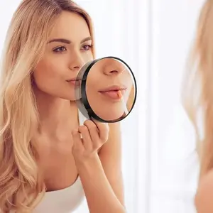 10X Magnifying Makeup Mirror with Suction Cups, 3.5" Portable Travel Vanity Mirror for Bathroom & Cosmetic Use