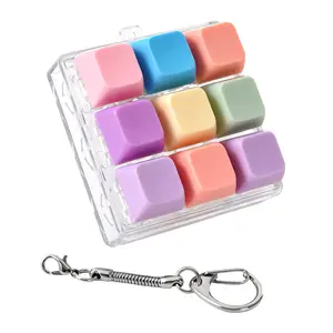 Keyboard Fidget Toy,Colorful Fidget Clicker Keyboard Fidget Keychain, Button Fidget Gifts for Adults to Relieve Stress and Pass Time