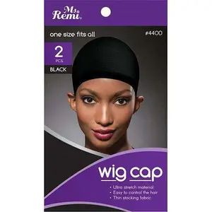 Wig Cap -  Size Fits  - Black Colour (Pack of 2) - Thin Stocking Fabric - Ultra Stretch - Easy To Control The Hair - By