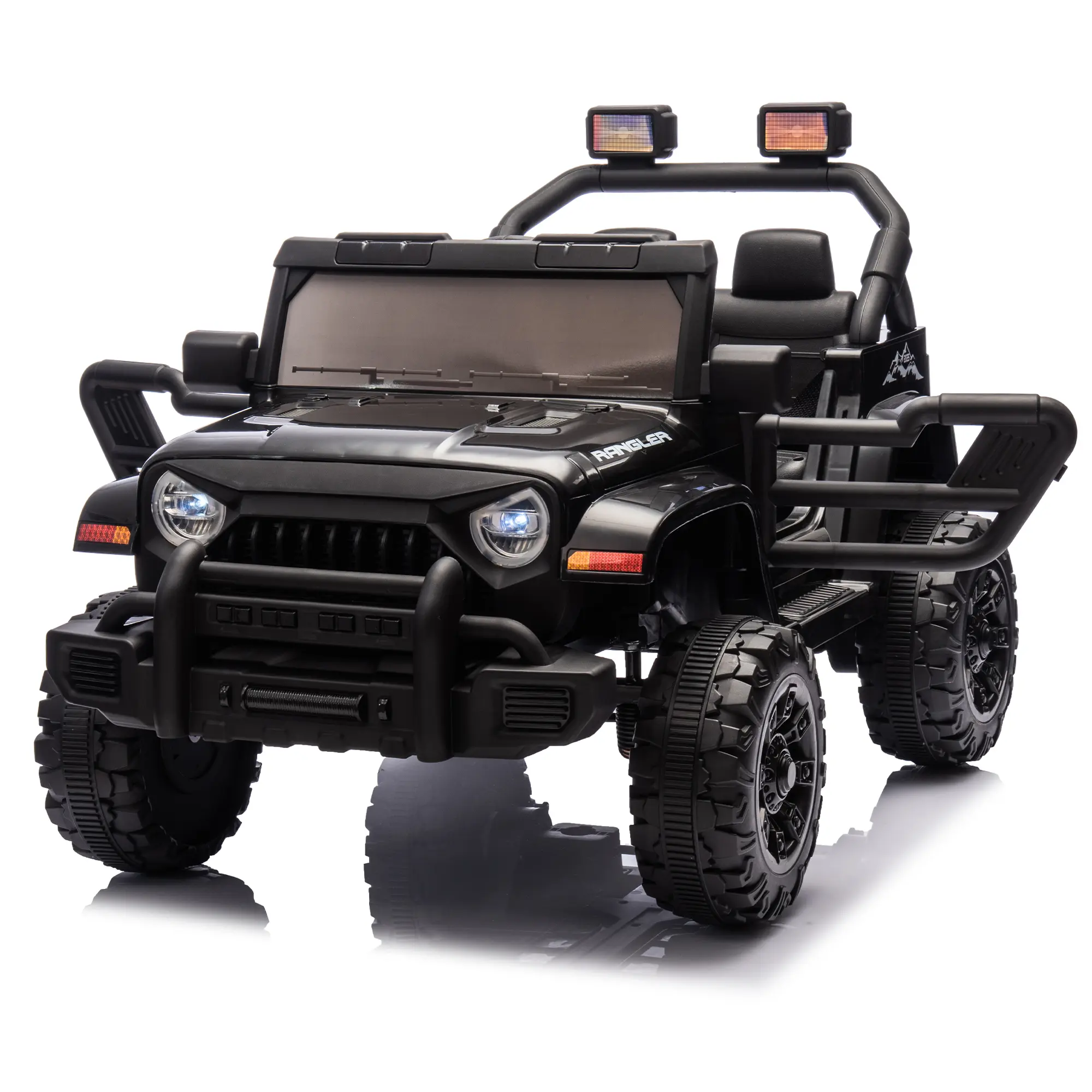 12V Kids Ride On Electric Car W/Parents Control, Dual Drive, Four-wheel Suspension, With Music, Bluetooth, MP3, USB,With Headlights, Steering Wheel Quick Release, Slow Start for Kids Aged 3-8