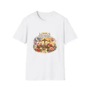 Libra Scales with Florals T-Shirt | Zodiac Astrology Tee