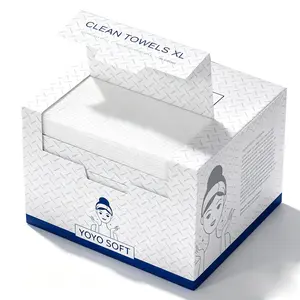 Disposable Face Towels, 10"x12" Extra Large & 80GSM Ultra Thick, Dry Wet Use Super Soft Facial Wipes, Dual-Side Makeup Remover Towels, Fragrance-Free for Sensitive Skin, 50 Count