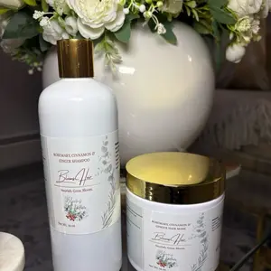 Blooms Hair Rosemary Cinnamon & Ginger Shampoo & Hydrating Hair Mask Nourish Grow Bloom