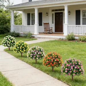 Simulated Yunnan Juniper Ball-shaped Forest Shrub Belt Planting - Realistic artificial greenery suitable for indoor/outdoor, garden, terrace and courtyard decoration - Dense leaf design, durable plastic leaves