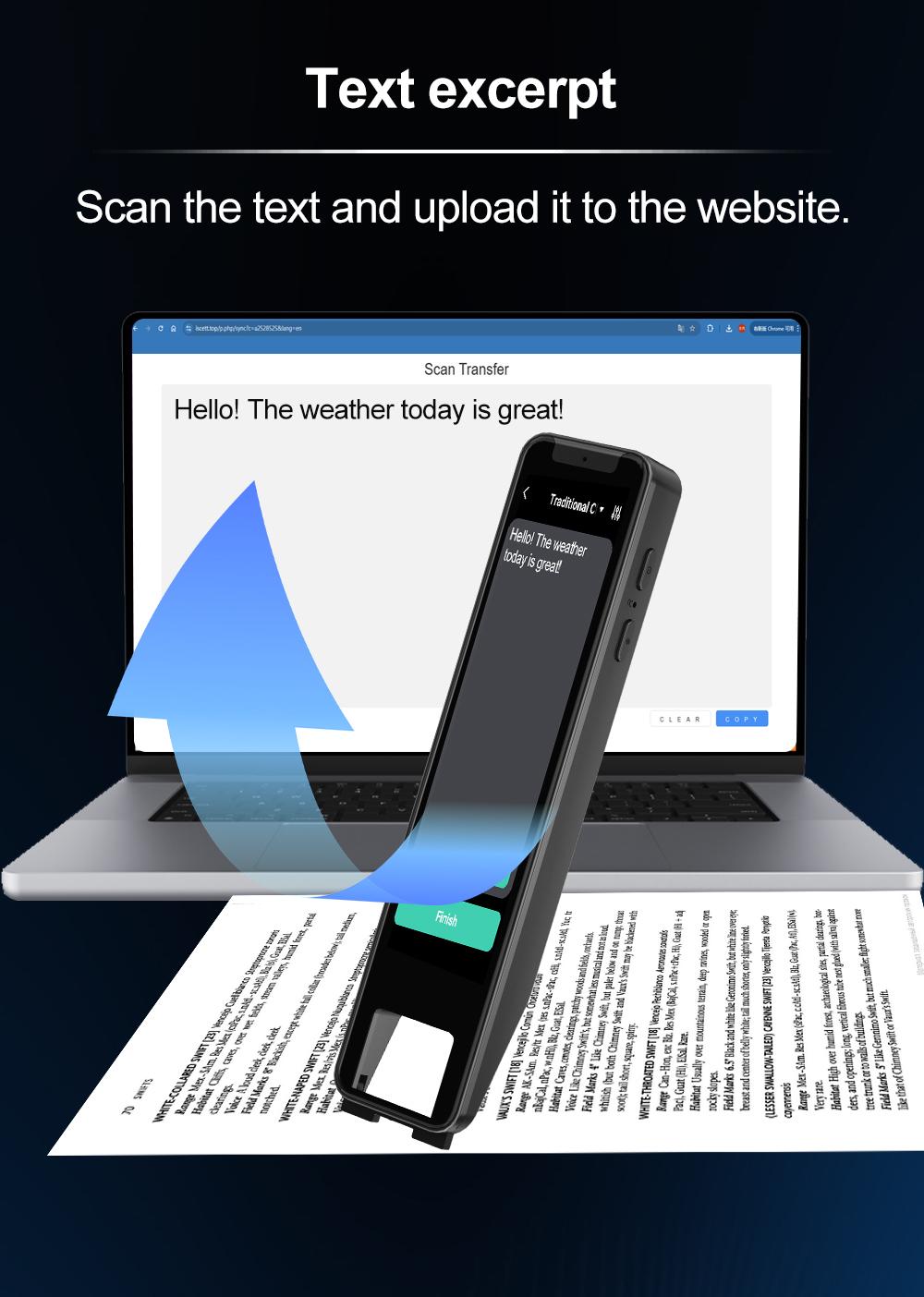 Smart OCR Scan Translator Pen, Dictionary Pen-Real-time Voice translator,suitable for language learning,travel and business