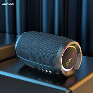 ZEALOT 10W Wireless Outdoor Bluetooth Speaker, Portable IPX7 Waterproof Speaker with Loud Stereo Sound, Deep Bass, RGB Lights, USB, 12H Long Playtime for Camping Hiking Cycling Beach Pool Travel, Perfect Gift for Friends