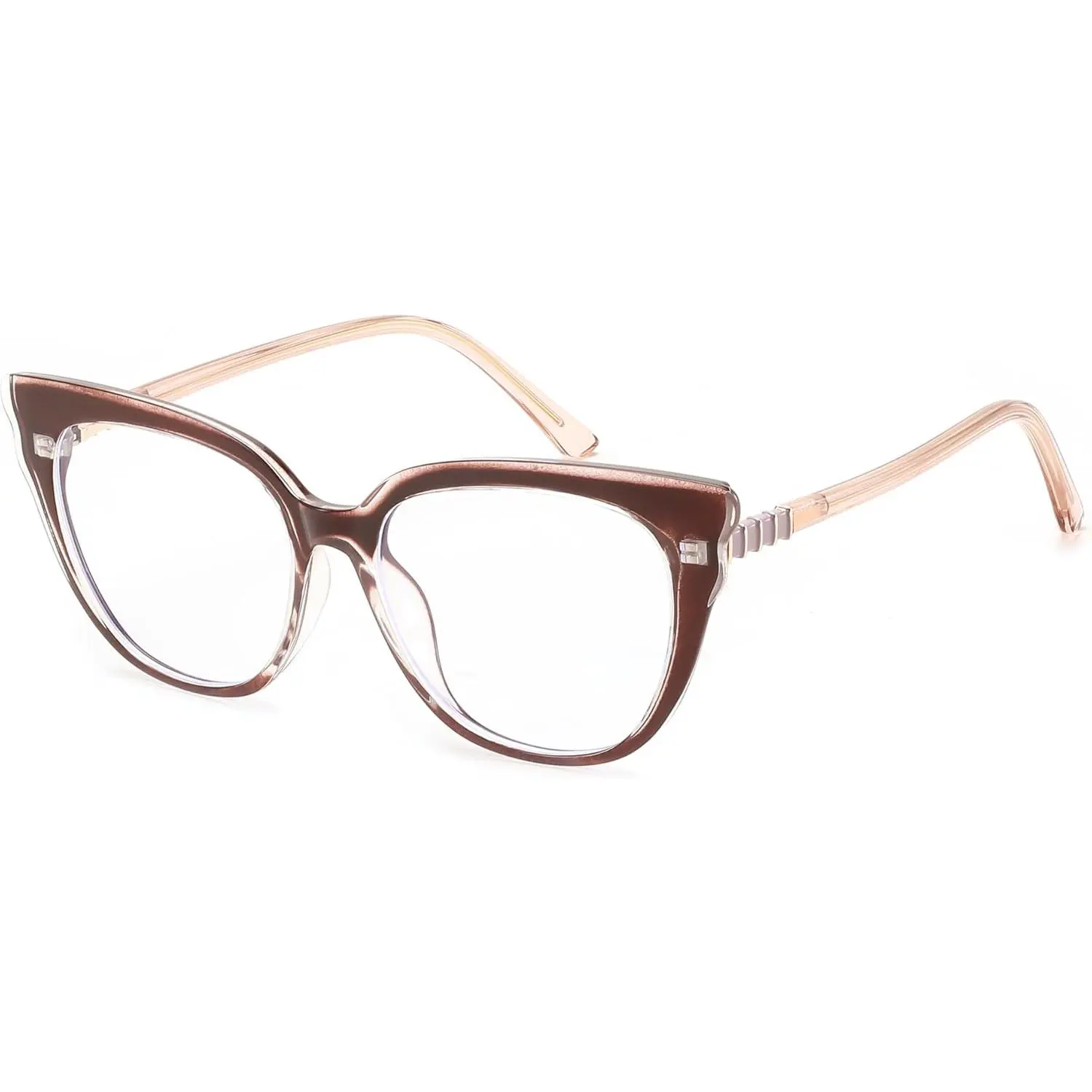FEISEDY Women's Full Rim Cat Eye Blue Light Blocking Glasses - Lightweight Casual Fashion Frames, Trendy Eyeglasses, Anti-Eyestrain, UV400 Sun Defense, Costume Accessory, Stylish Look, Model B0182, for Working