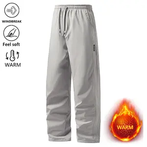 Men's Windproof and Warm Fleece-Lined Long Pants - Suitable for Mountaineering, Hiking and Everyday Casual Wear