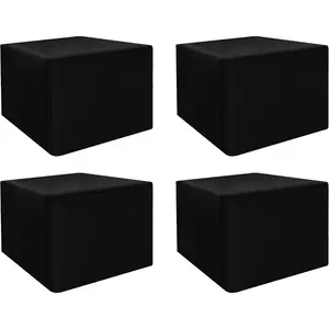 Card Table Covers Fitted Square 34x34 Inch, Wrinkle Resistant Washable Black Square Tablecloth 3 Ft for Folding Table Set of 4