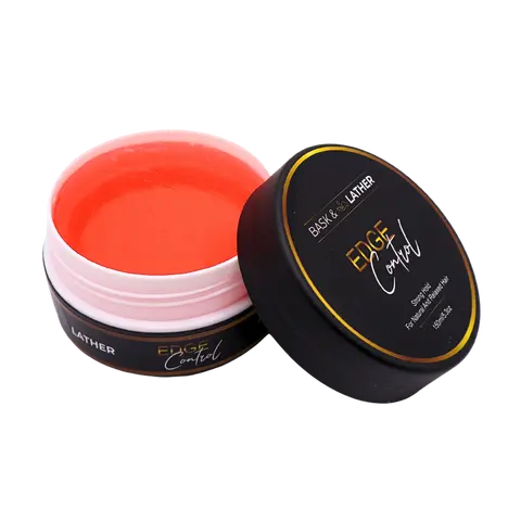 BASK & LATHER Strong Hold - Thick Edges - Large Size Edge Control Gel for Long Lasting Flawless Edges and Firm All-Day Hold for All Hair Types
