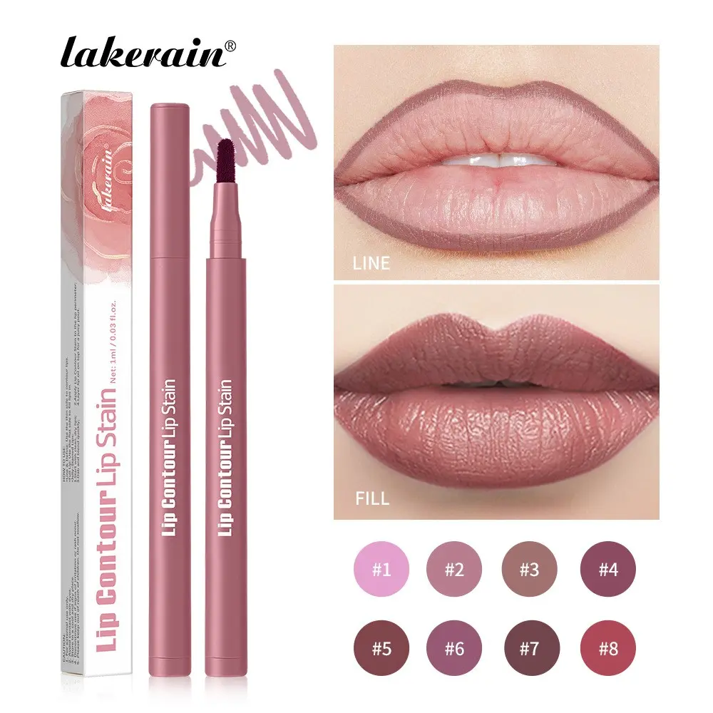 lakerain 2 Counts Waterproof Long-Lasting Ultra Pigmented 2-in-1 Lip Contour & Lip Stain Makeup Lipliner Pencil, Lip Liner Set, Dual-Sided Tip for Effortless Lip Contouring & Pigmentation, Smudge-proof Kiss-proof Lip Makeup, Women’s Cosmetics