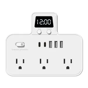 Surge Protector with 6 AC Outlets & 5 USB Ports, Multi Plug Wall Adapter Multifunctional Power Strip for Home, Office, Travel