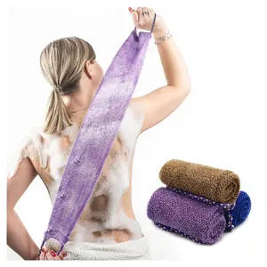 3 Pieces African Net Sponge with Handles Long African Exfoliating Net Washcloth Bath Sponge Net Cloth Wash Net Body Back Scrubber for Shower Loofah