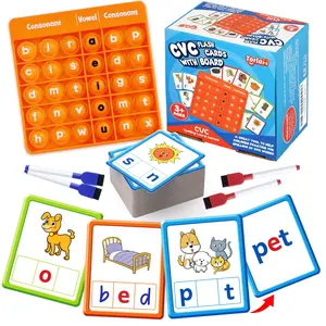Torlam CVC Word games Phonics Games Sight Words Flash Cards, Spelling Reading Learning Flashcards, Speech Therapy Toy Preschool Kindergarten Classroom Learning Activities