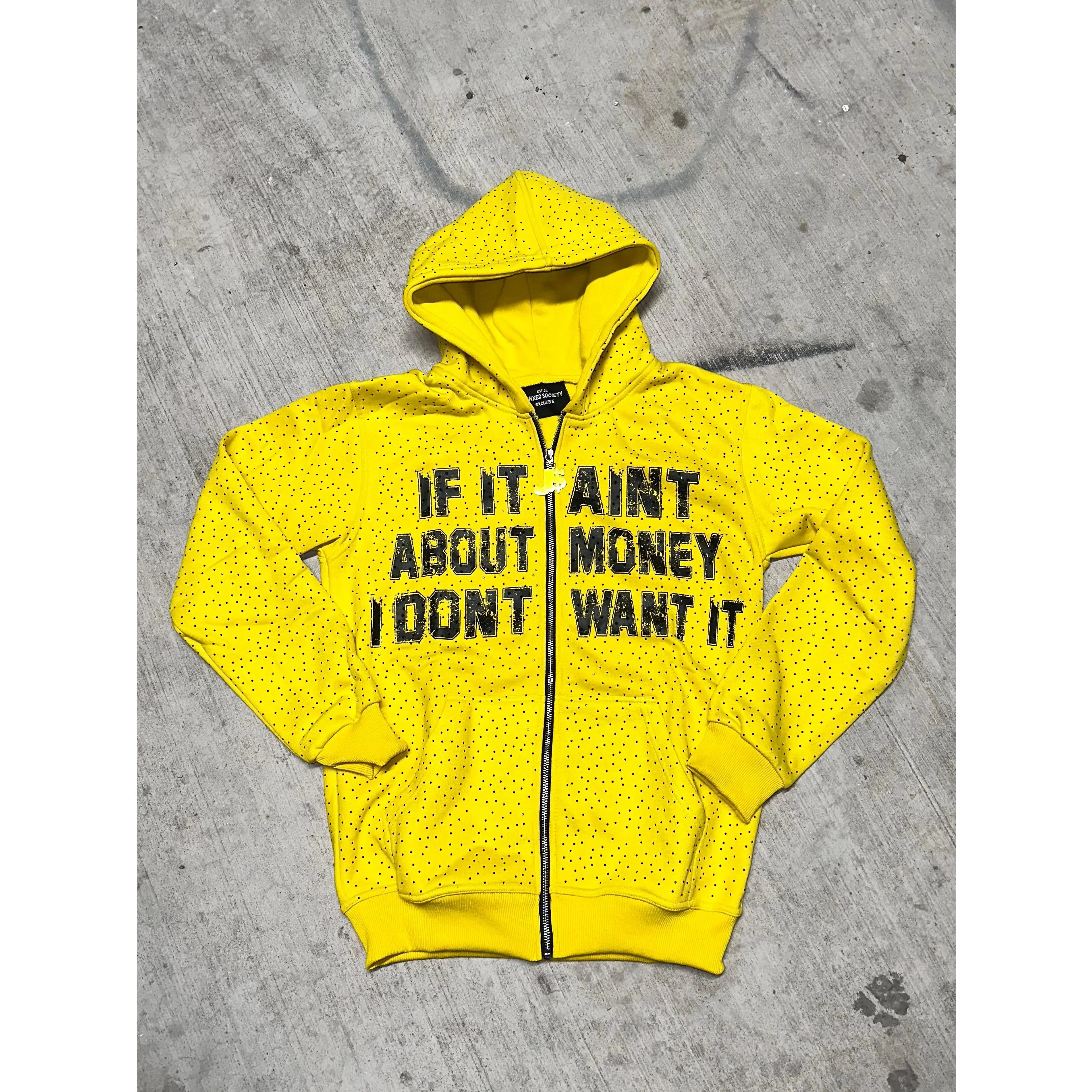 Money Dont Sleep (V2) Zip up (YELLOW)