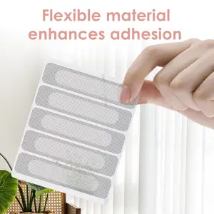 48 Counts Window Weep Hole Screen Patch,  Easy-Peel Water-Resistant Patches, Sticky Fiberglass Window Mesh Fixes