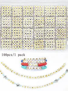 100 Letter Beads A-Z, Shiny Finish, Handmade Jewelry Making, Scrapbook Decor, Craft Supplies, Necklace Bracelet Keychain, Personalization, DIY Beads