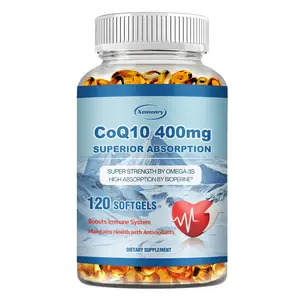 Xemenry-CoQ10 - 400 mg Softgels with PQQ, BioPerine and Omega-3, Coenzyme Q10 (Ubiquinone) Supplement - Gluten-Free Formula