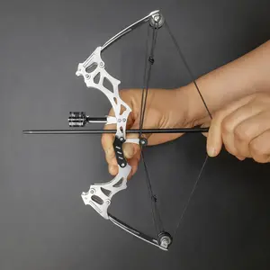 10-inch stainless steel mini composite bow, small arrows, suitable for beginner archery practice, entertainment and fun gift, mini bow archery set