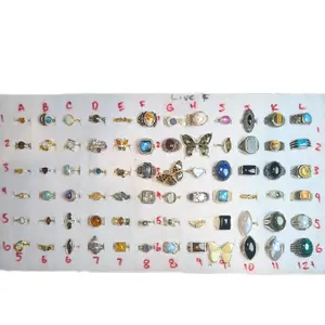 Live Jewelry F Silver Rings with Natural Crystals Dainty Statement Whimsical Everyday Ring for Elegant Outfits Collection Highlight Rose Quartz Amber Moonstone Crystals